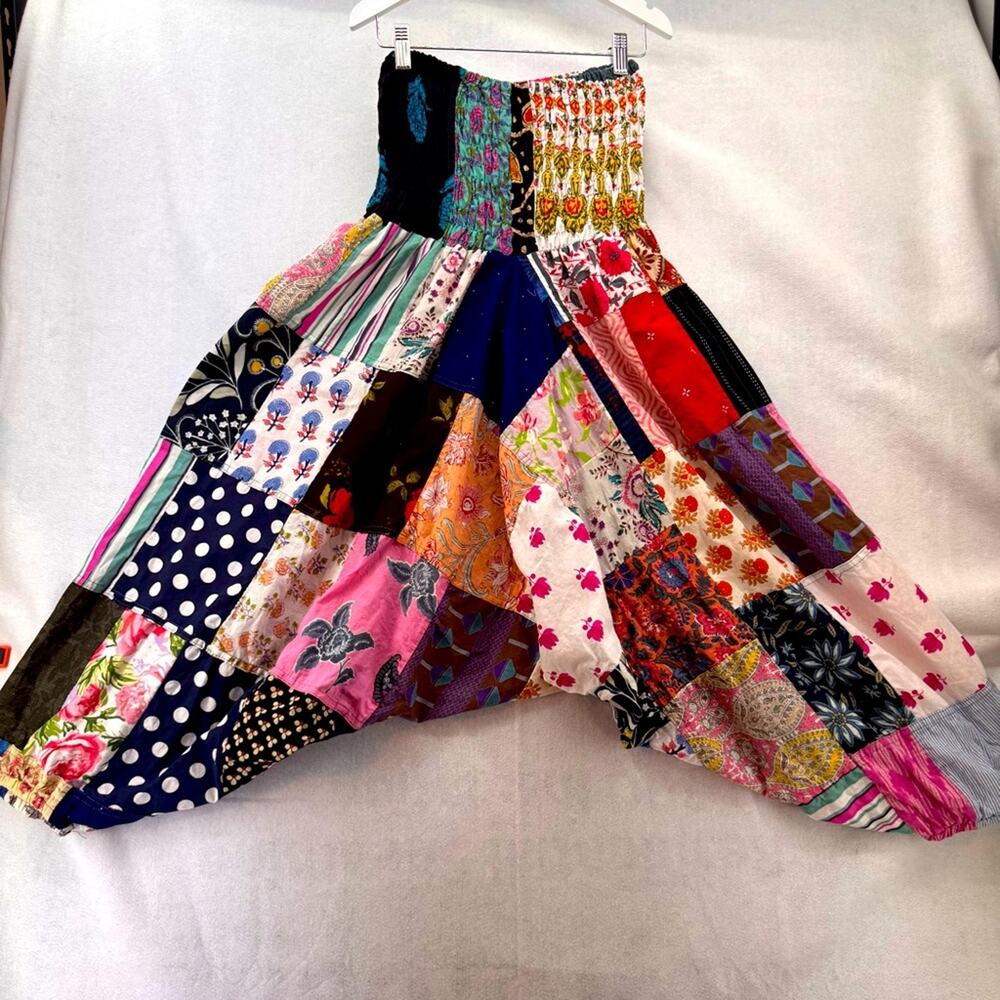 Euc Tribe Azure Women’s Patchwork Drop Crotch Har… - image 2